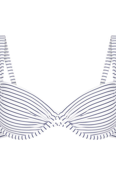 Thumbnail - Hunkemöller Gepolstertes Bügel-Bikini-Oberteil Stripes Weiß