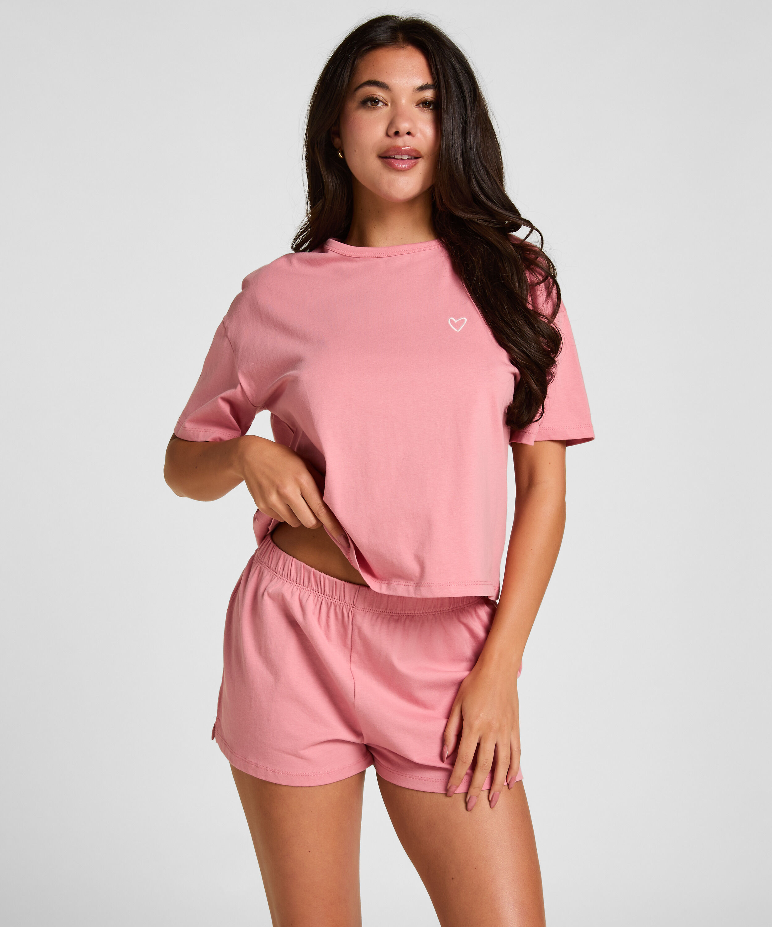 Pyjama-Set aus Baumwolle, Rosa