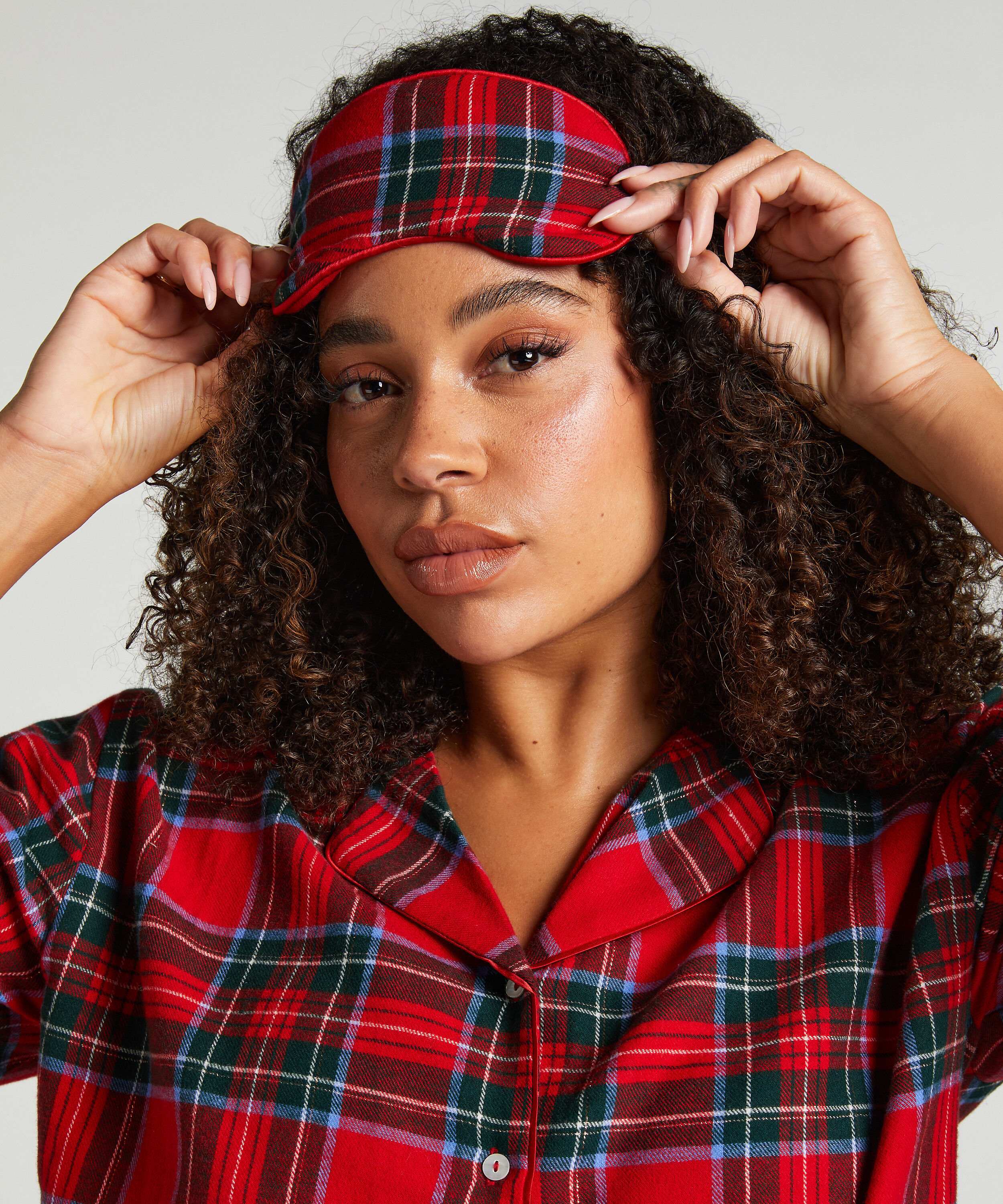 Schlafmaske Flanell, Rot Schlafmaske Flanell, Rot