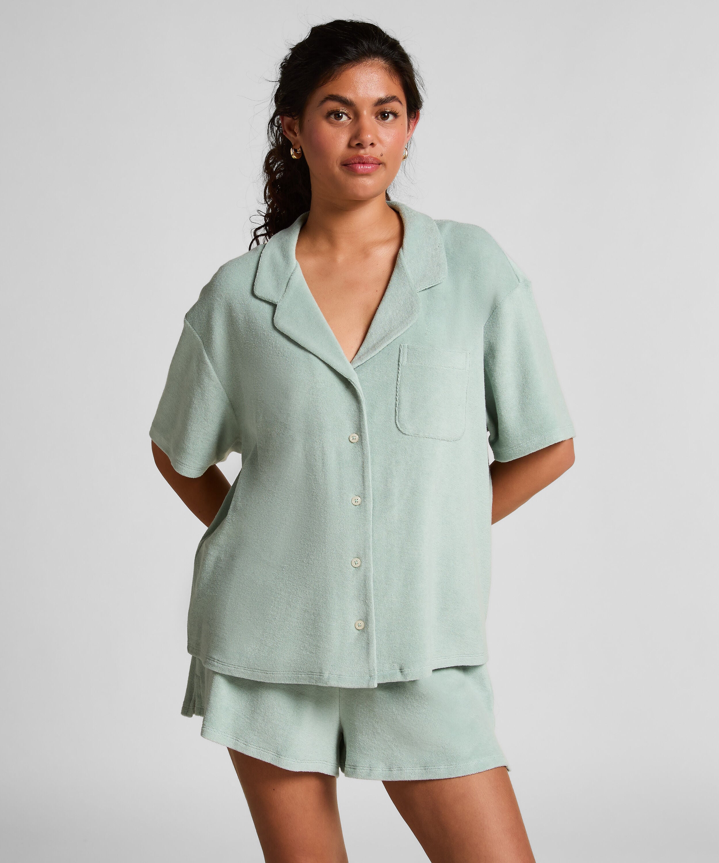 Button-up-Hemd mit Handtuch-Textur