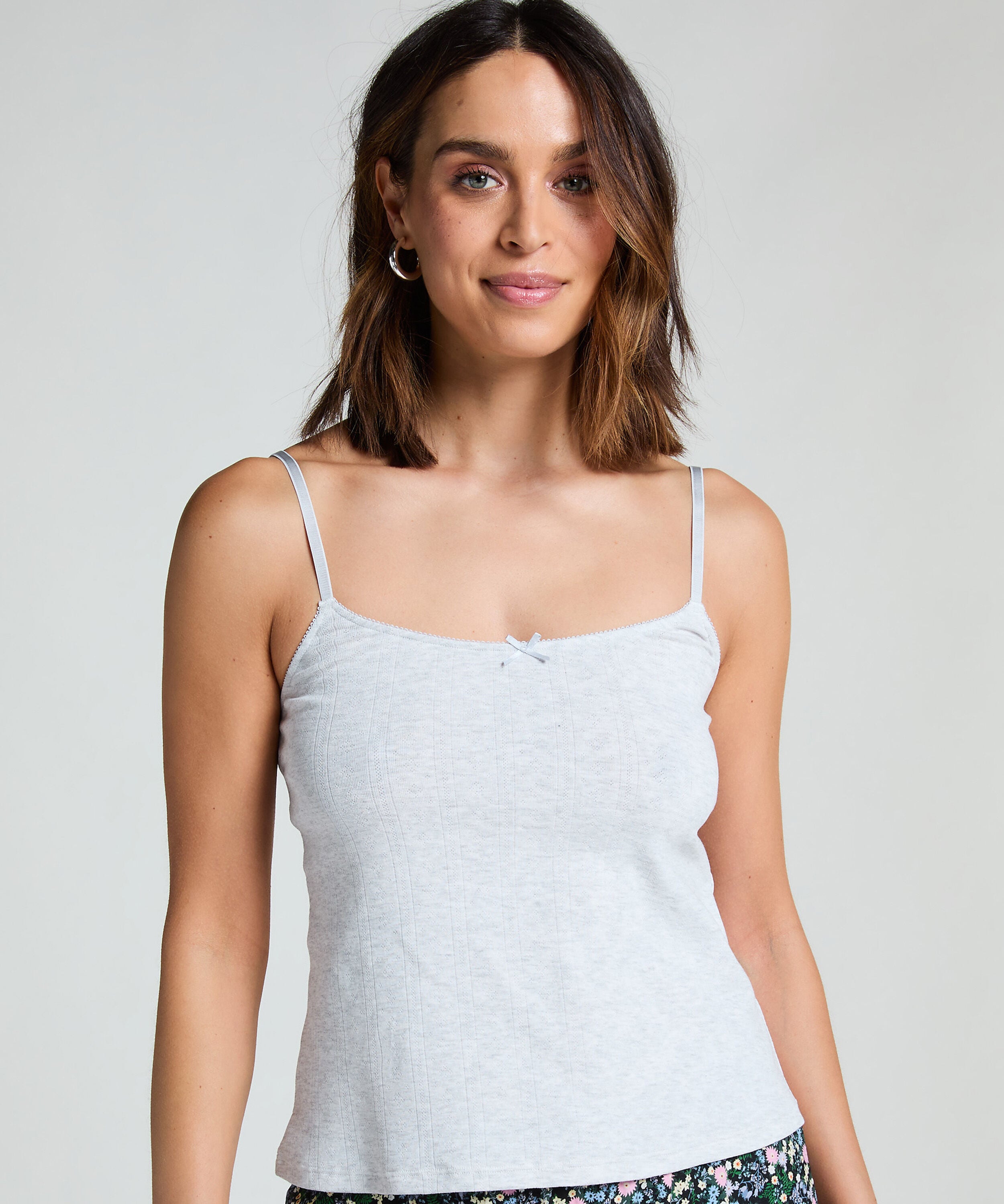 Pointelle Pyjamatop, Grau