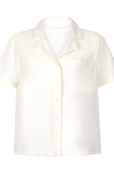 Thumbnail - Hunkemöller Button-up-Hemd mit Handtuch-Textur Weiß