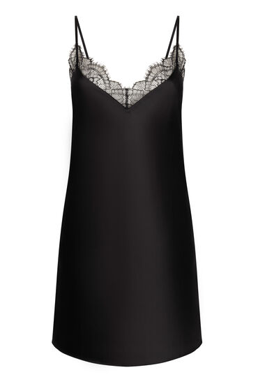 Thumbnail - Hunkemöller Spitzen-Slipdress Schwarz