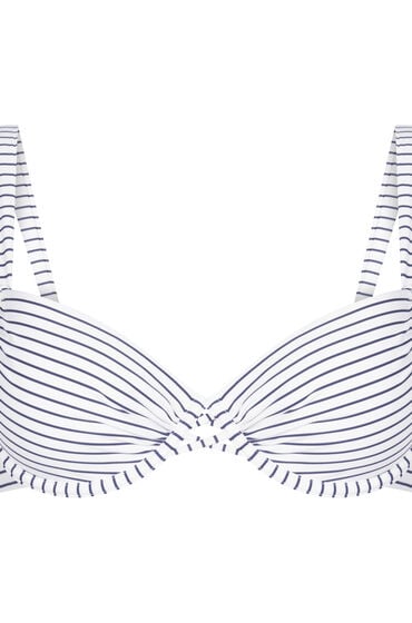 Thumbnail - Hunkemöller Gepolstertes Bügel-Bikini-Oberteil Stripes Weiß