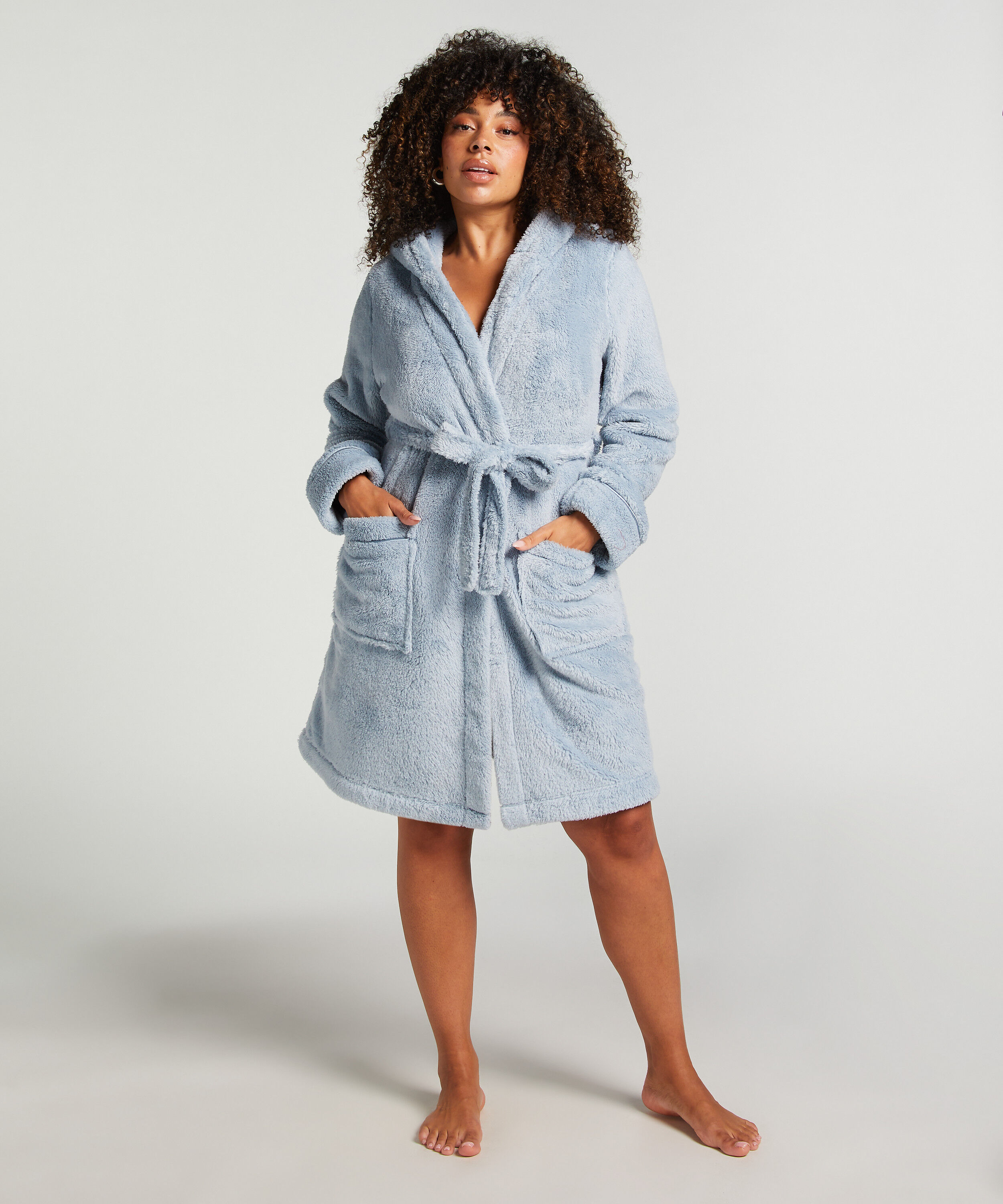 Bademantel Fleece, Blau