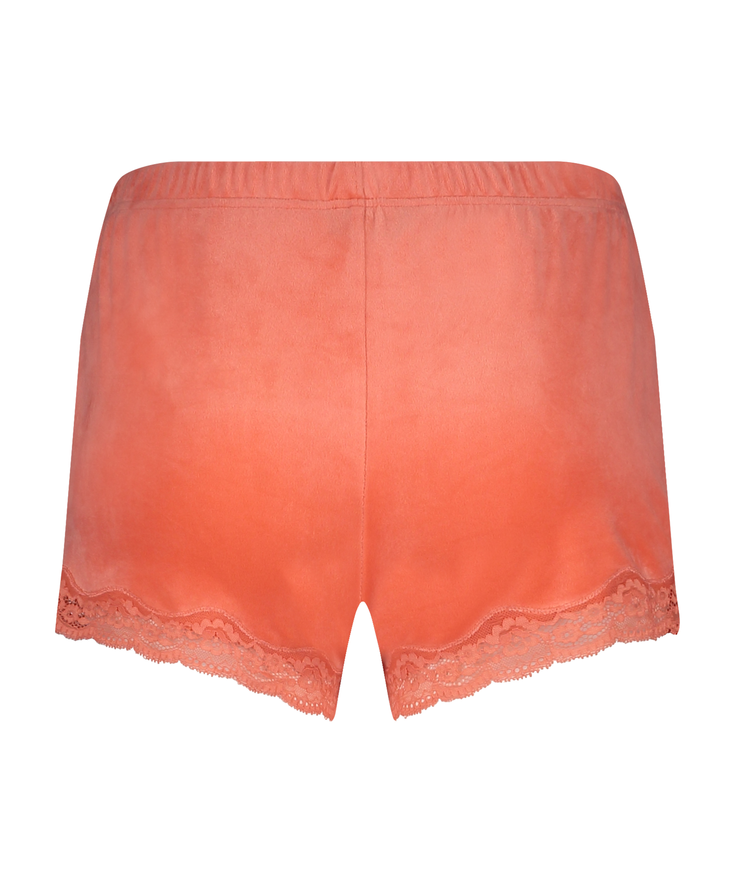 Shorts aus Velours mit Spitze, Orange, main