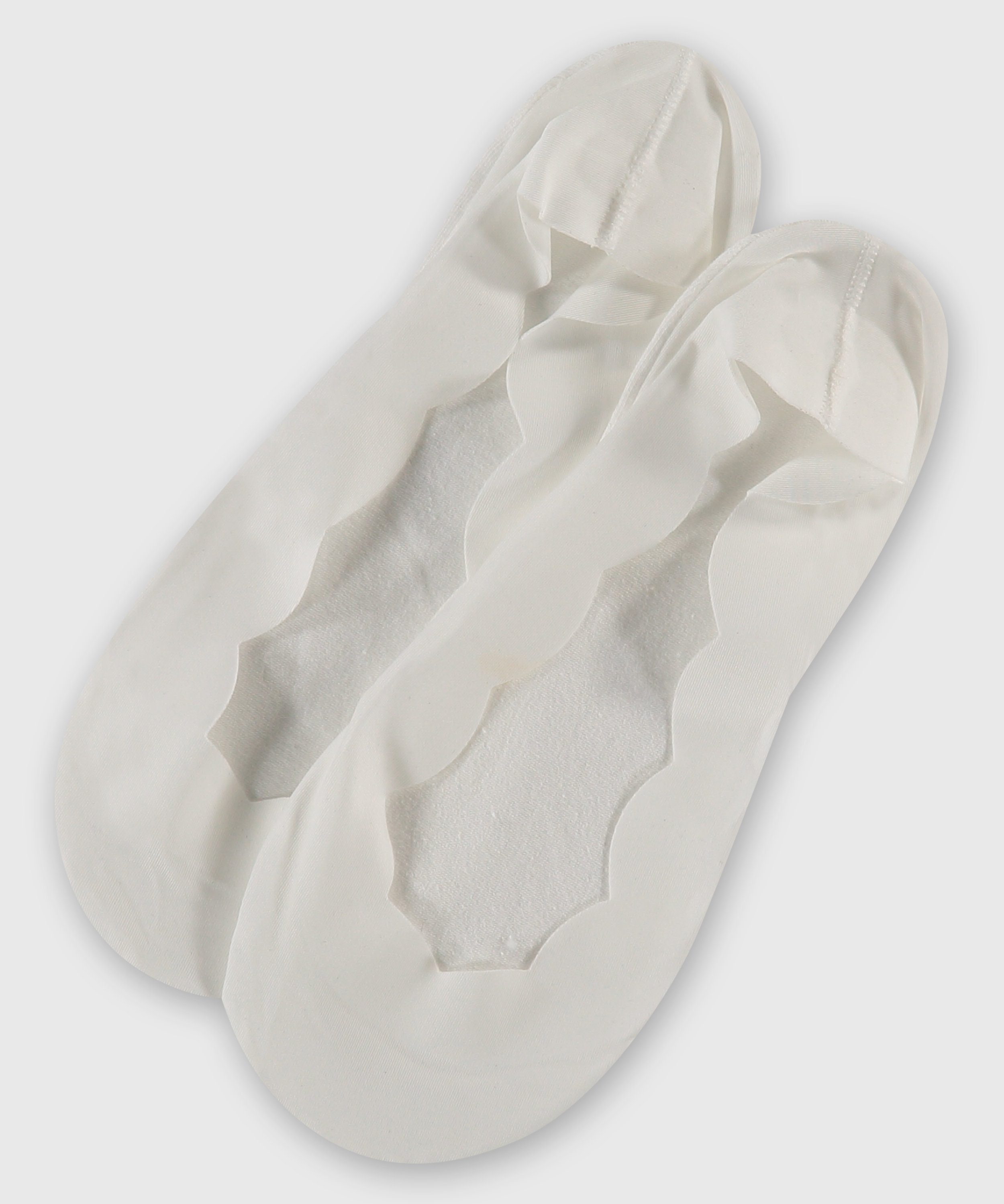 2 Paar unsichtbare Socken Scallop, Weiß, main