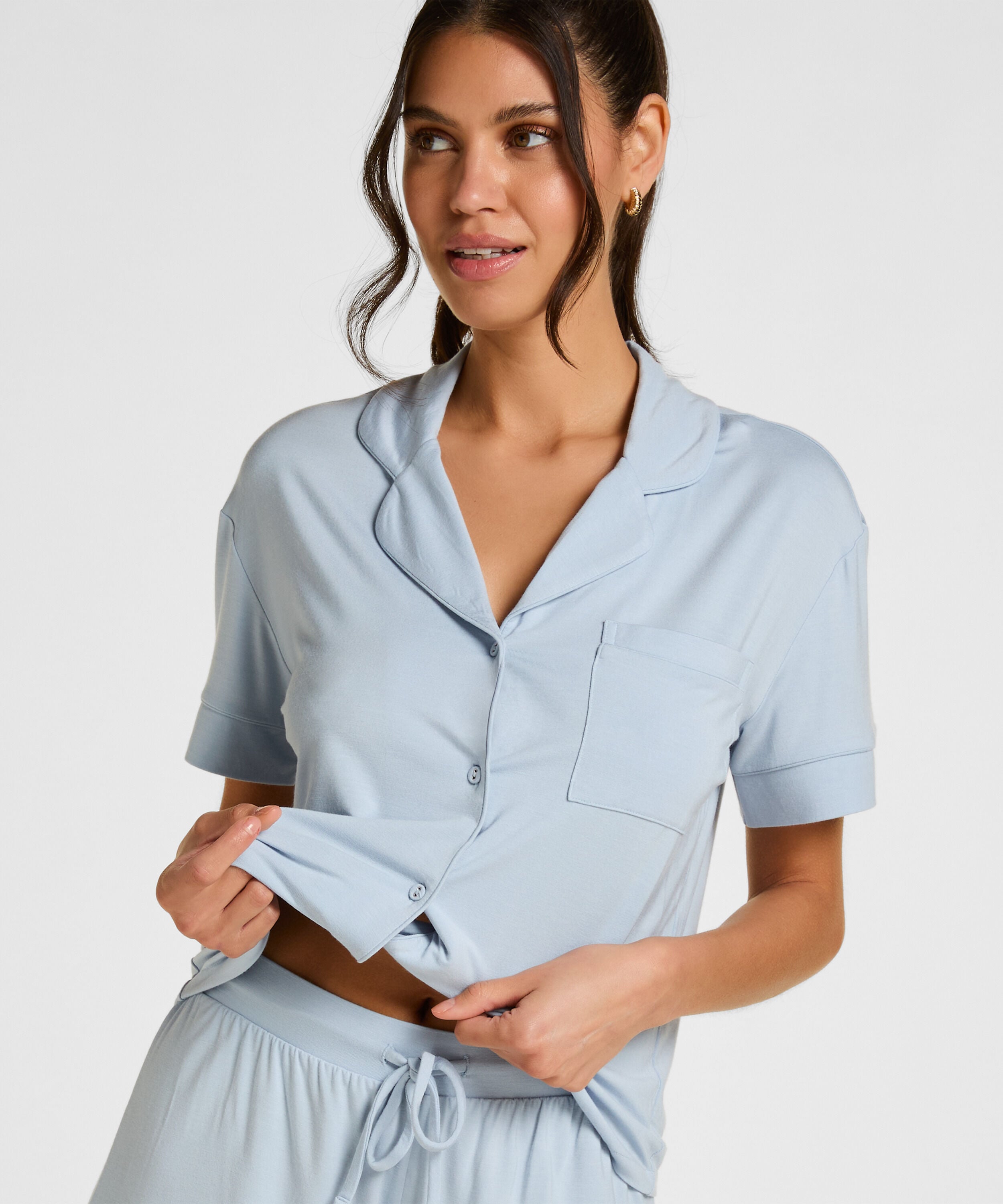 Kurzärmelige Jersey-Jacke Essential, Blau