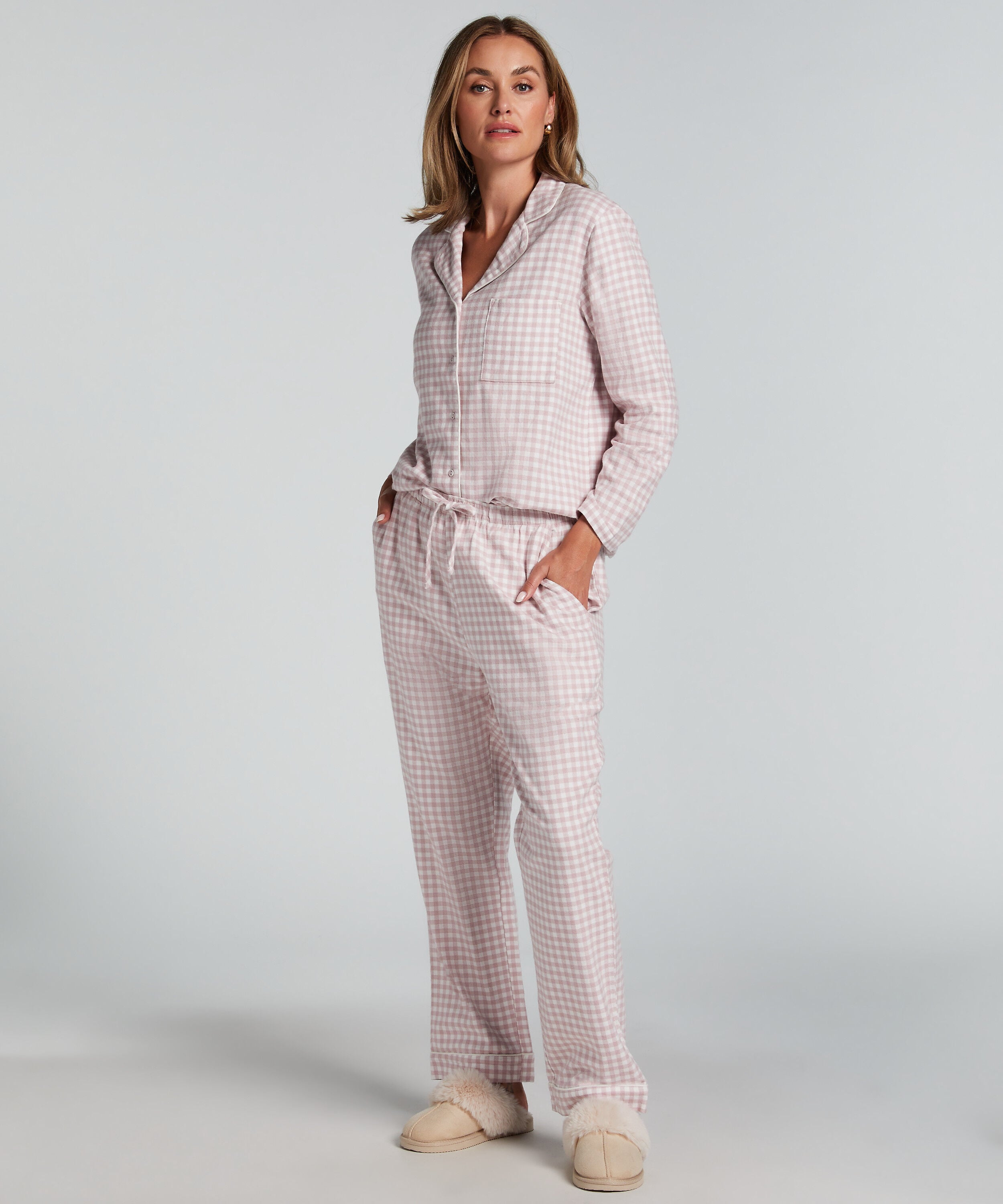 Pyjamahose aus Flanell, Lila