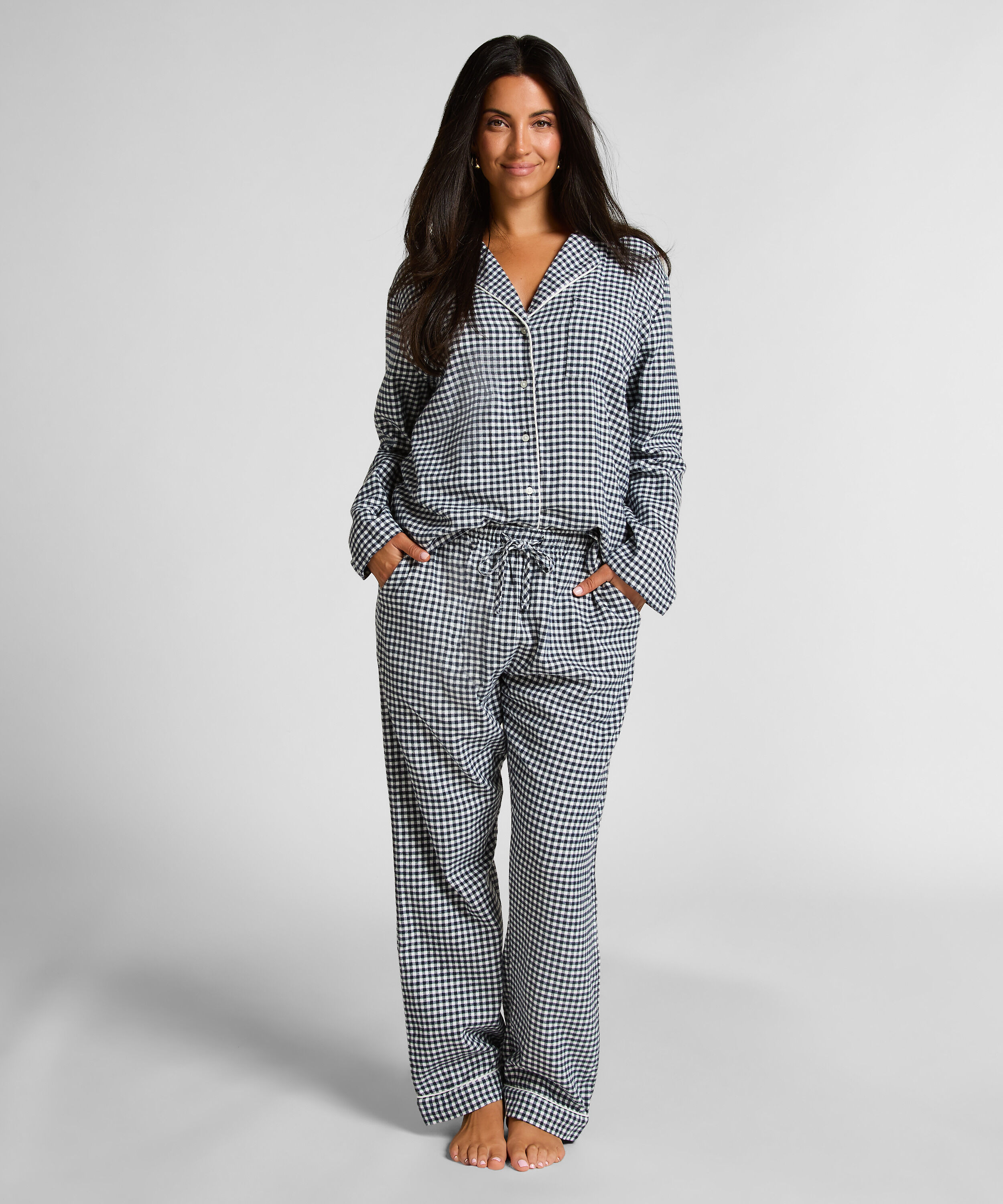 Pyjamahose aus Flanell, Blau