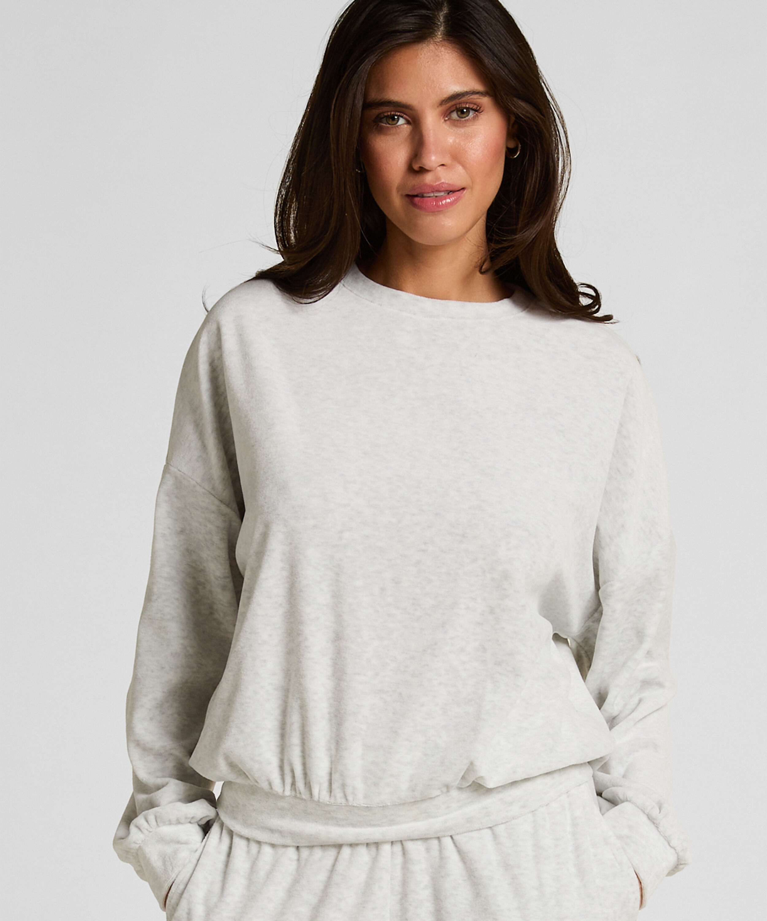 Velours-Top, Grau Velours-Top, Grau