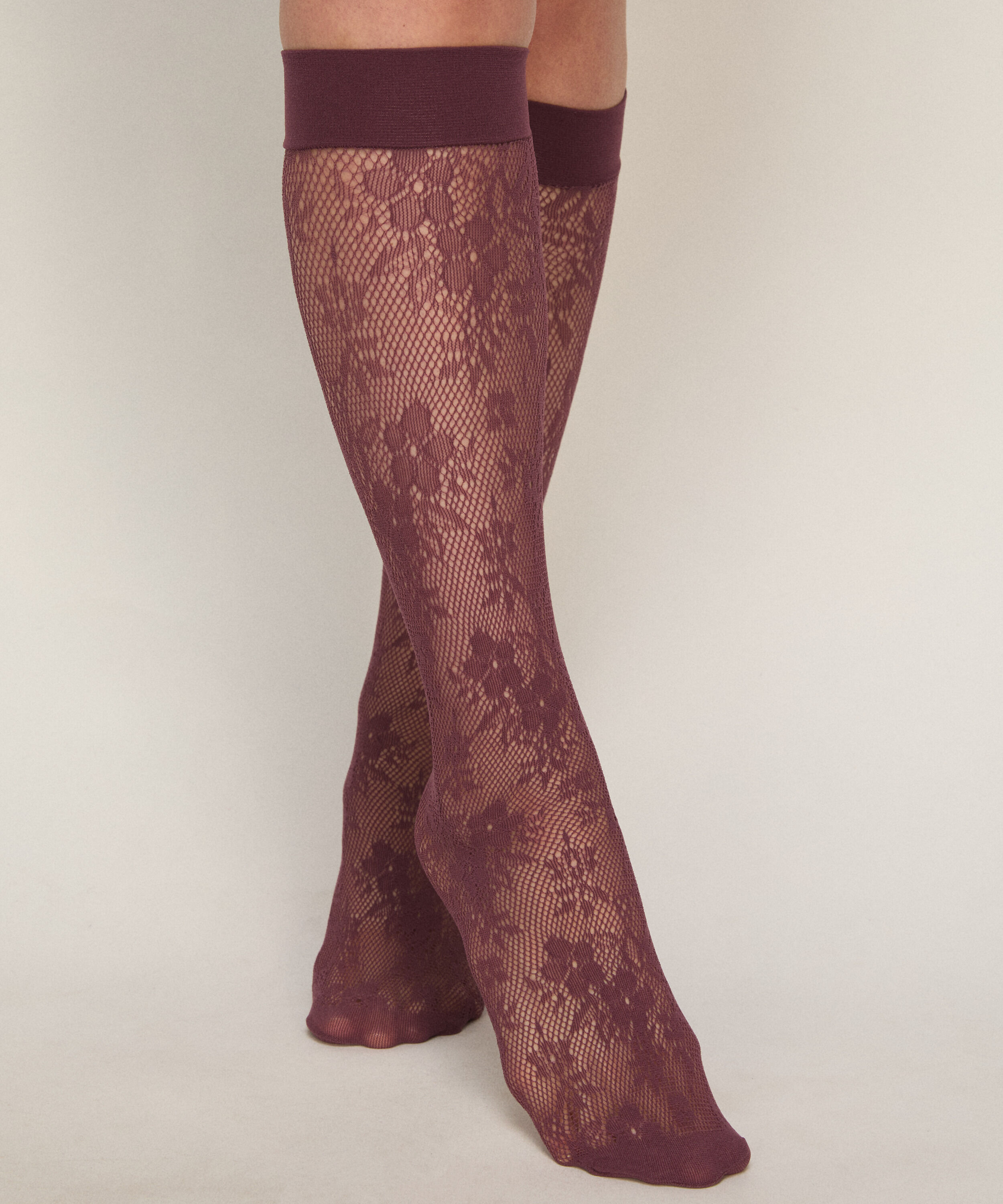 Transparente Socken Spitze Netz, Lila Transparente Socken Spitze Netz, Lila