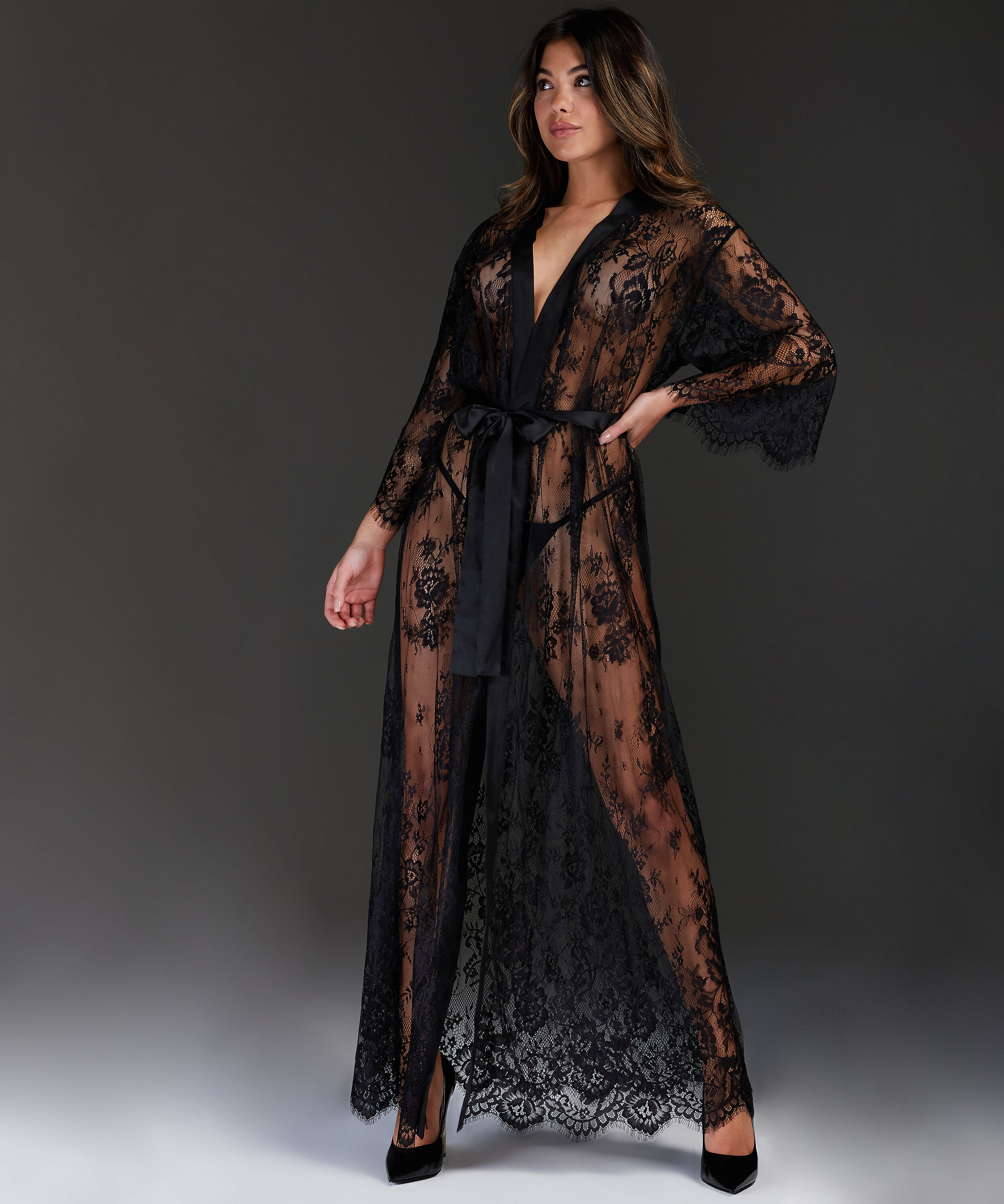 Lace maxi kimono hotsell