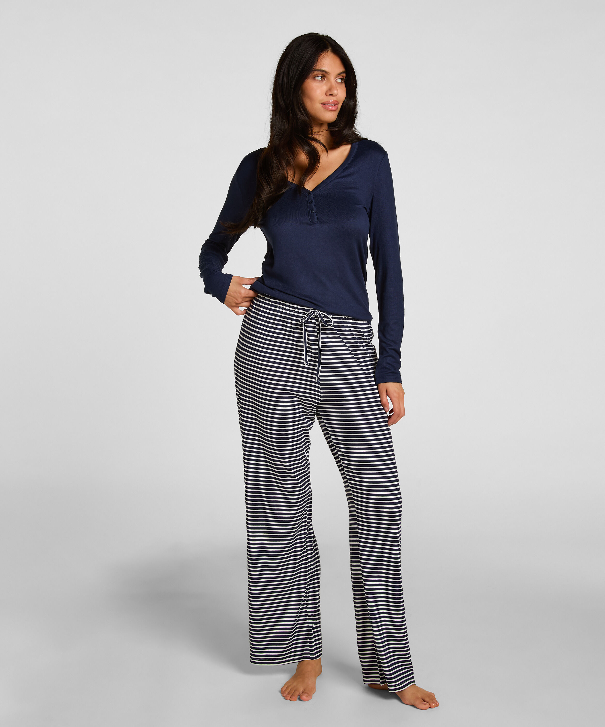 Pyjama-Hose Jersey, Blau