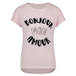 Kurzarm-Pyjamatop Loose Fit, Rose