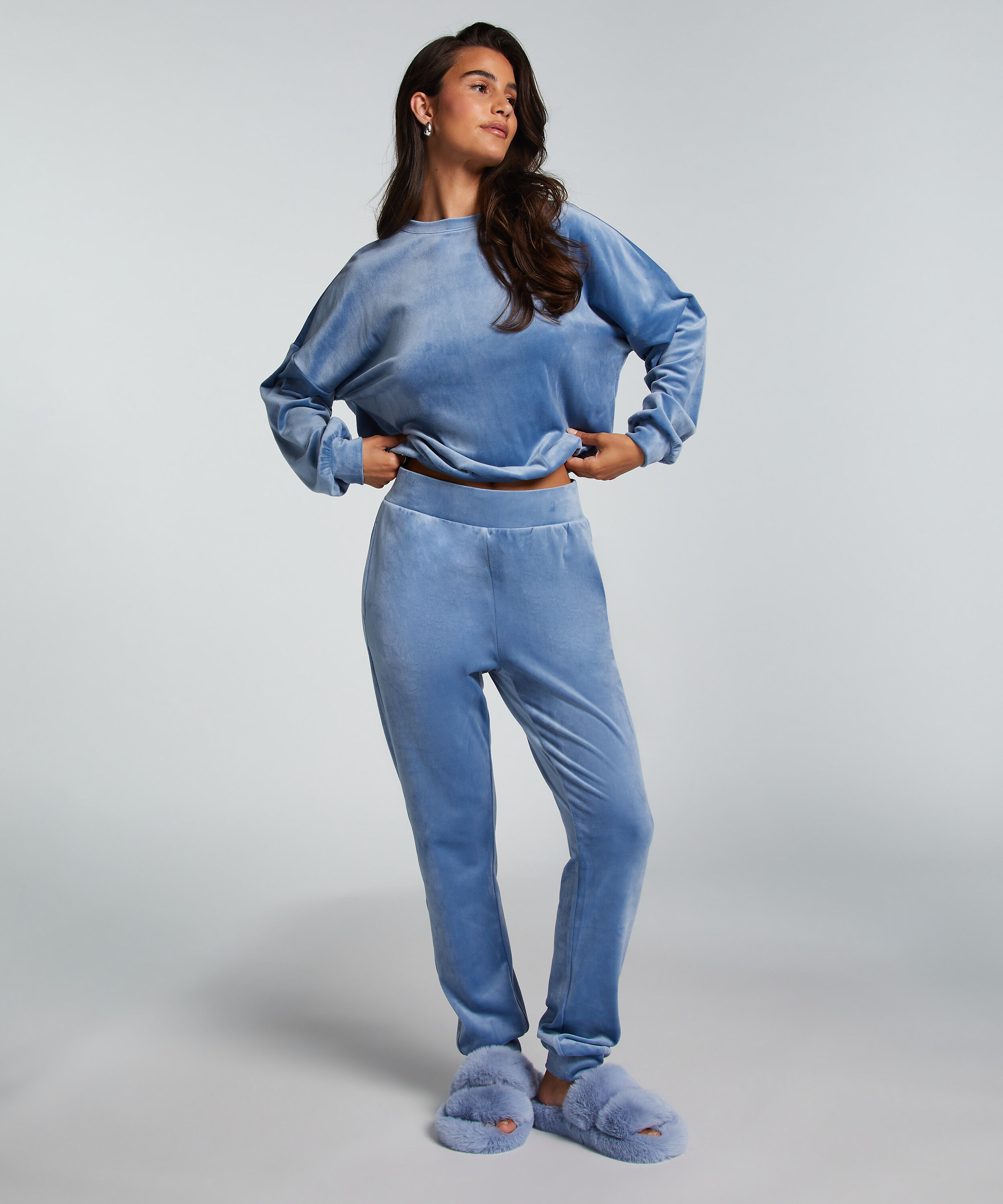 Tall Jogginghose Velours, Blau Tall Jogginghose Velours, Blau