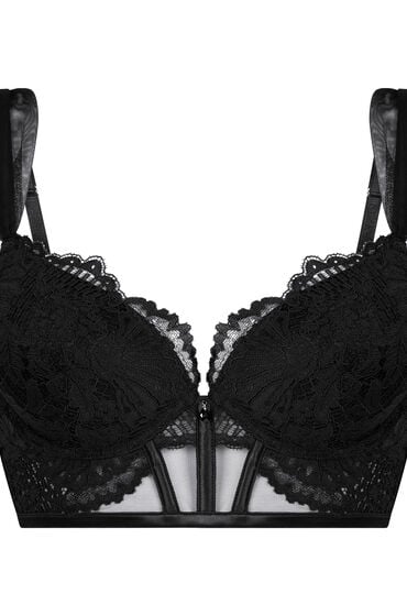 Thumbnail - Hunkemöller Whitney Gepolsterter Longline-Push-up-BH mit Bügel Schwarz