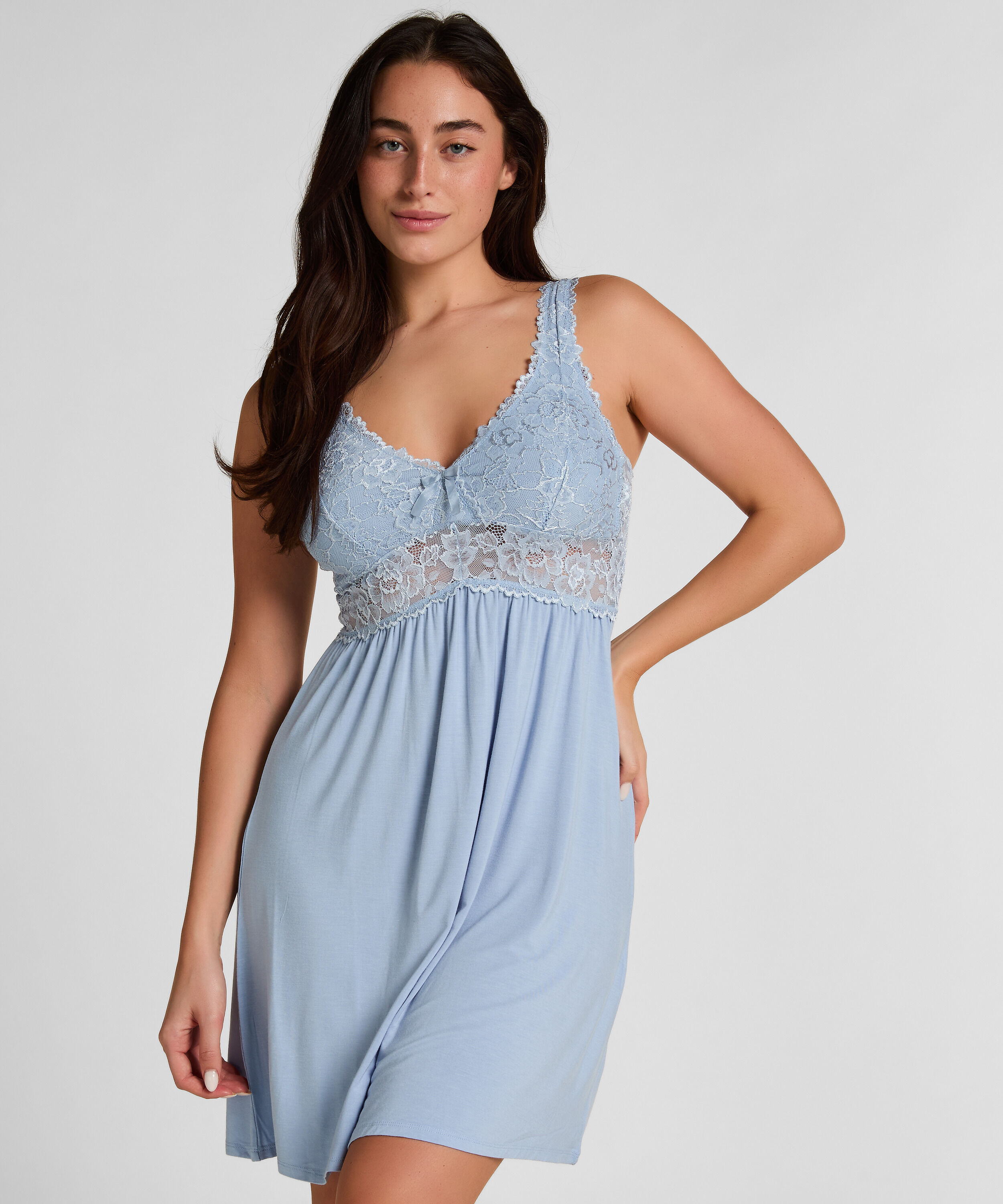 Slipdress Nora Lace, Blau Slipdress Nora Lace, Blau