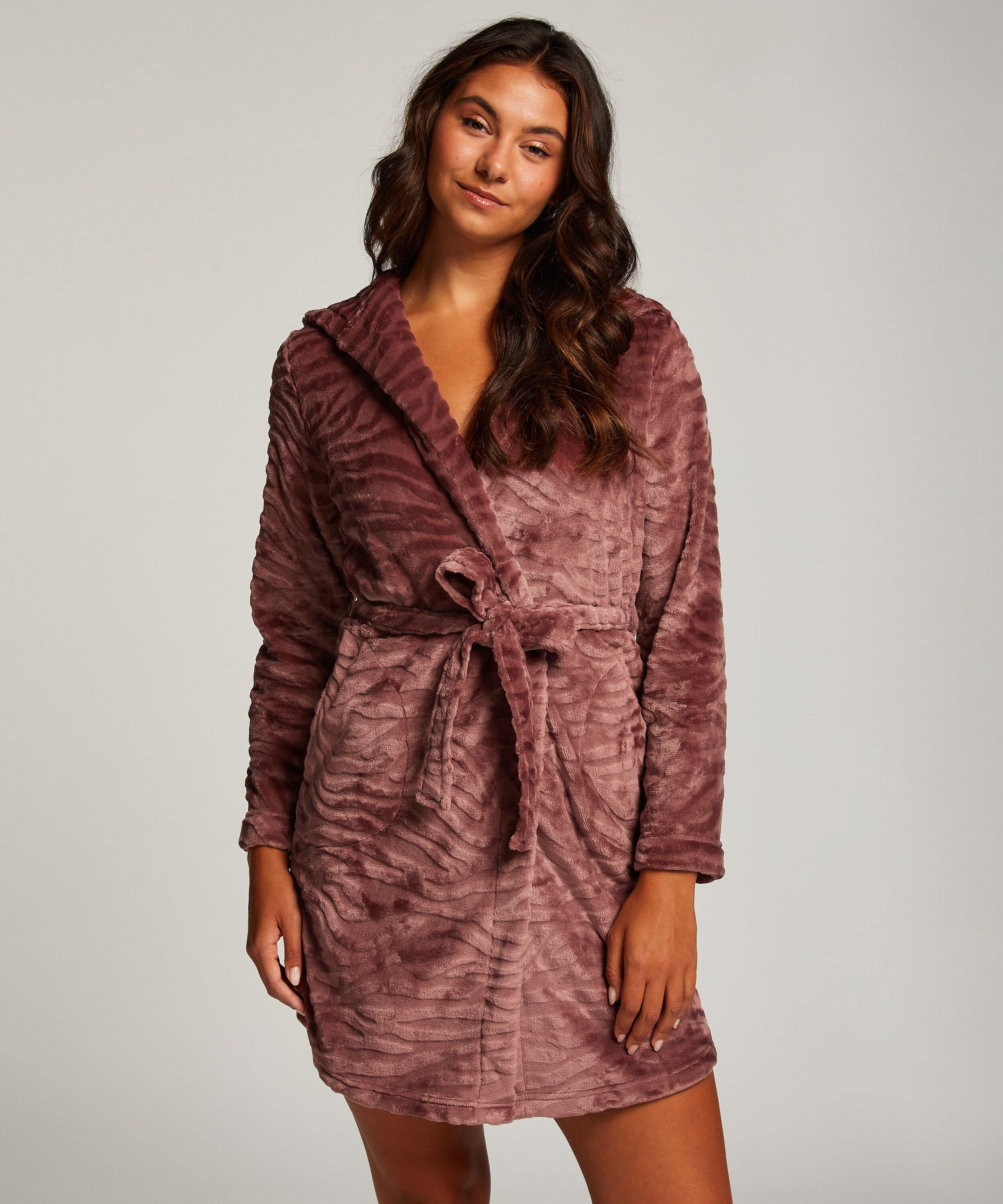 Kurzer Bademantel Fleece Rip, Lila Kurzer Bademantel Fleece Rip, Lila
