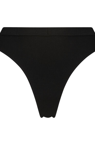 Thumbnail - Hunkemöller Hoch ausgeschnittener String Baddie Schwarz