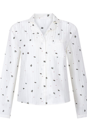 Thumbnail - Hunkemöller Jacquard Pyjama-Oberteil und Langarm Weiß