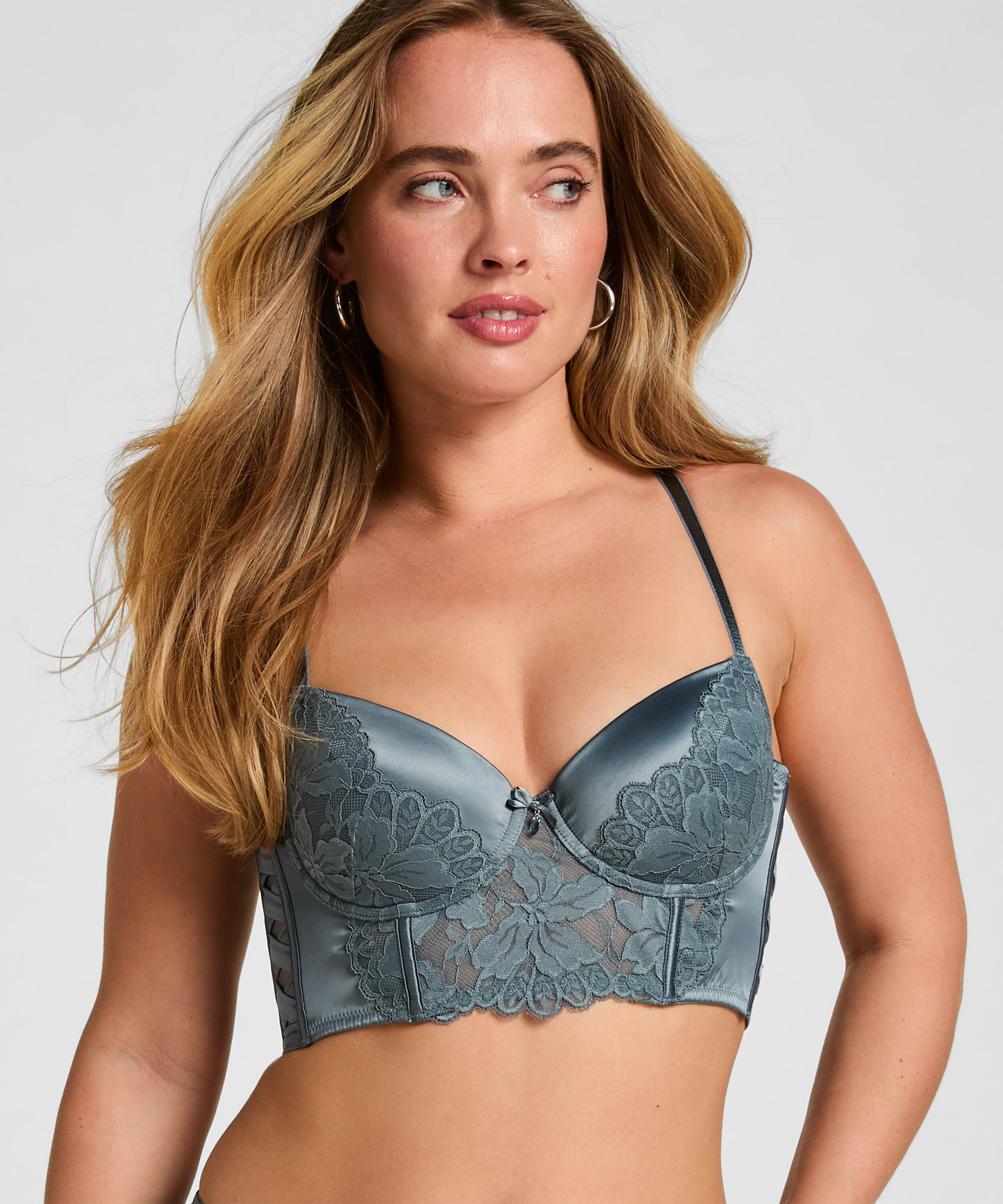 Longline-BH mit Bügel und Polsterung Viktoria, Blau