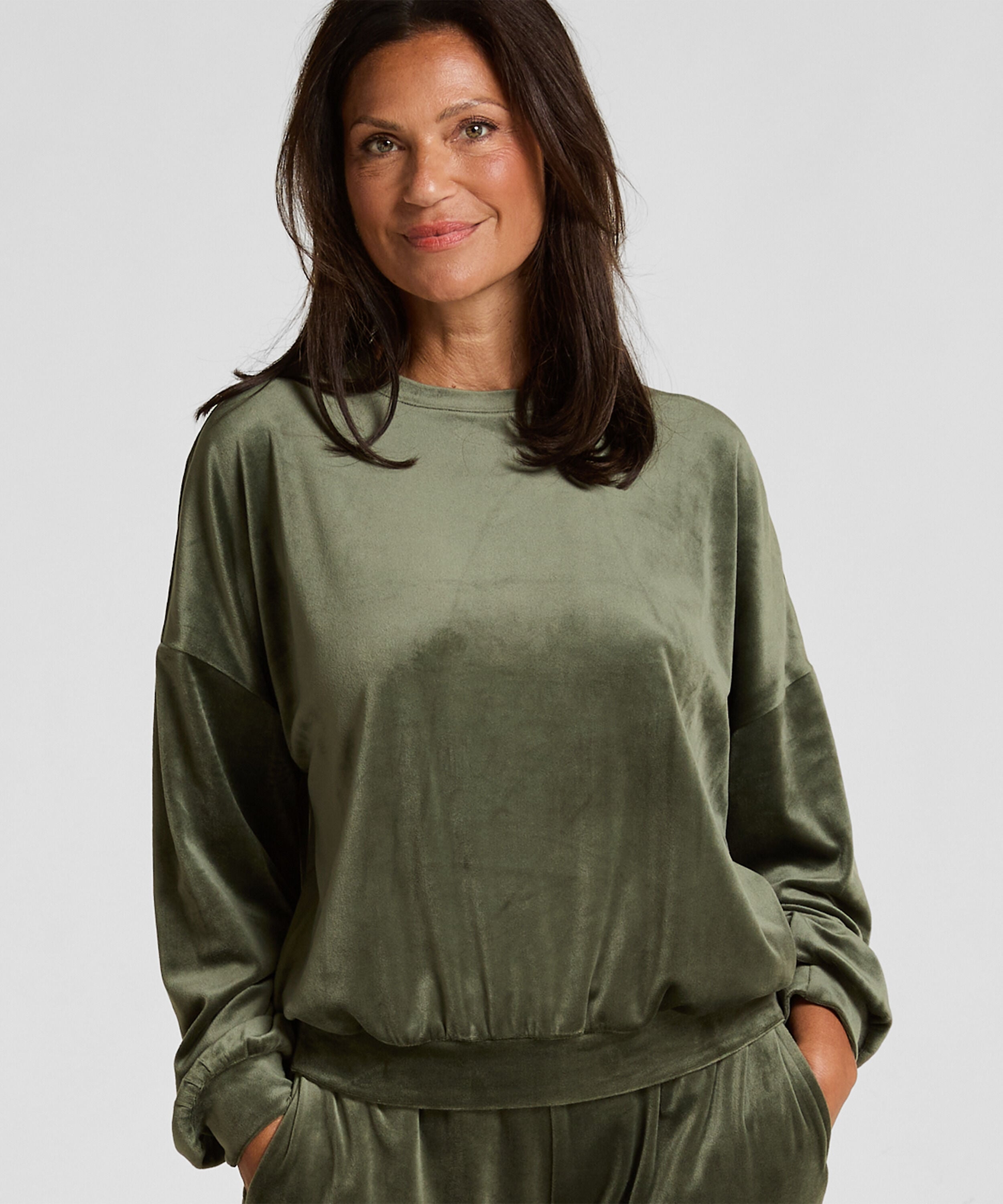 Velours Top, Grün Velours Top, Grün