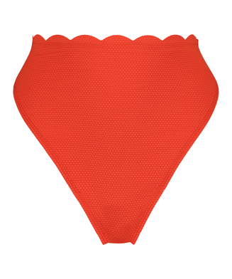 Bikini-Slip mit hohem Beinausschnitt Scallop, Rot