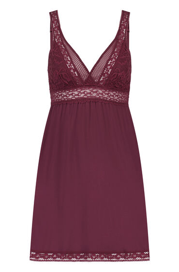 Thumbnail - Hunkemöller Slipdress Jersey Grafic Lace Lila