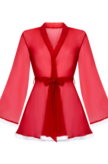 Thumbnail - Hunkemöller Kimono Mesh Santa Rot