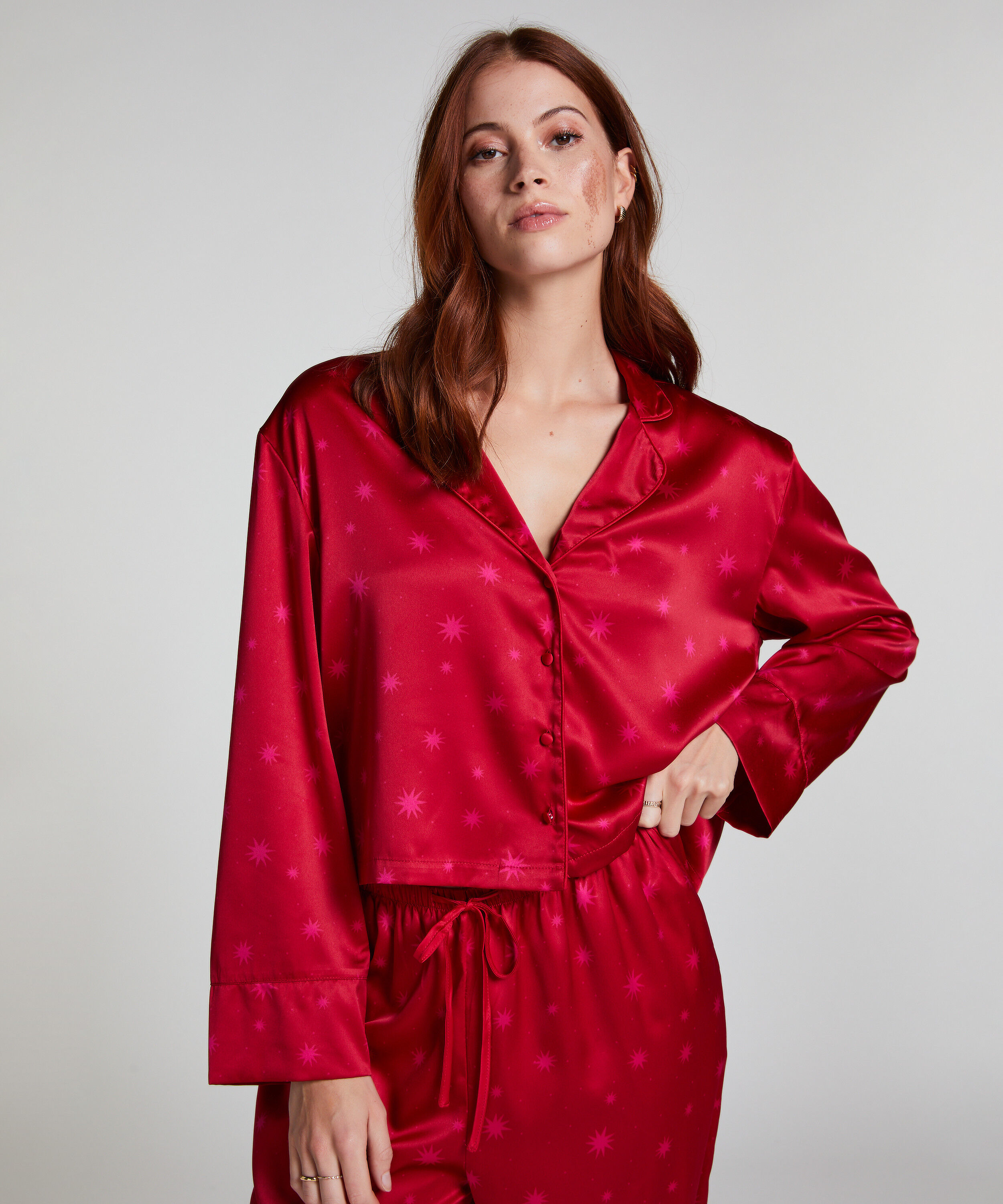 Langarmjacke Satin, Rot Langarmjacke Satin, Rot