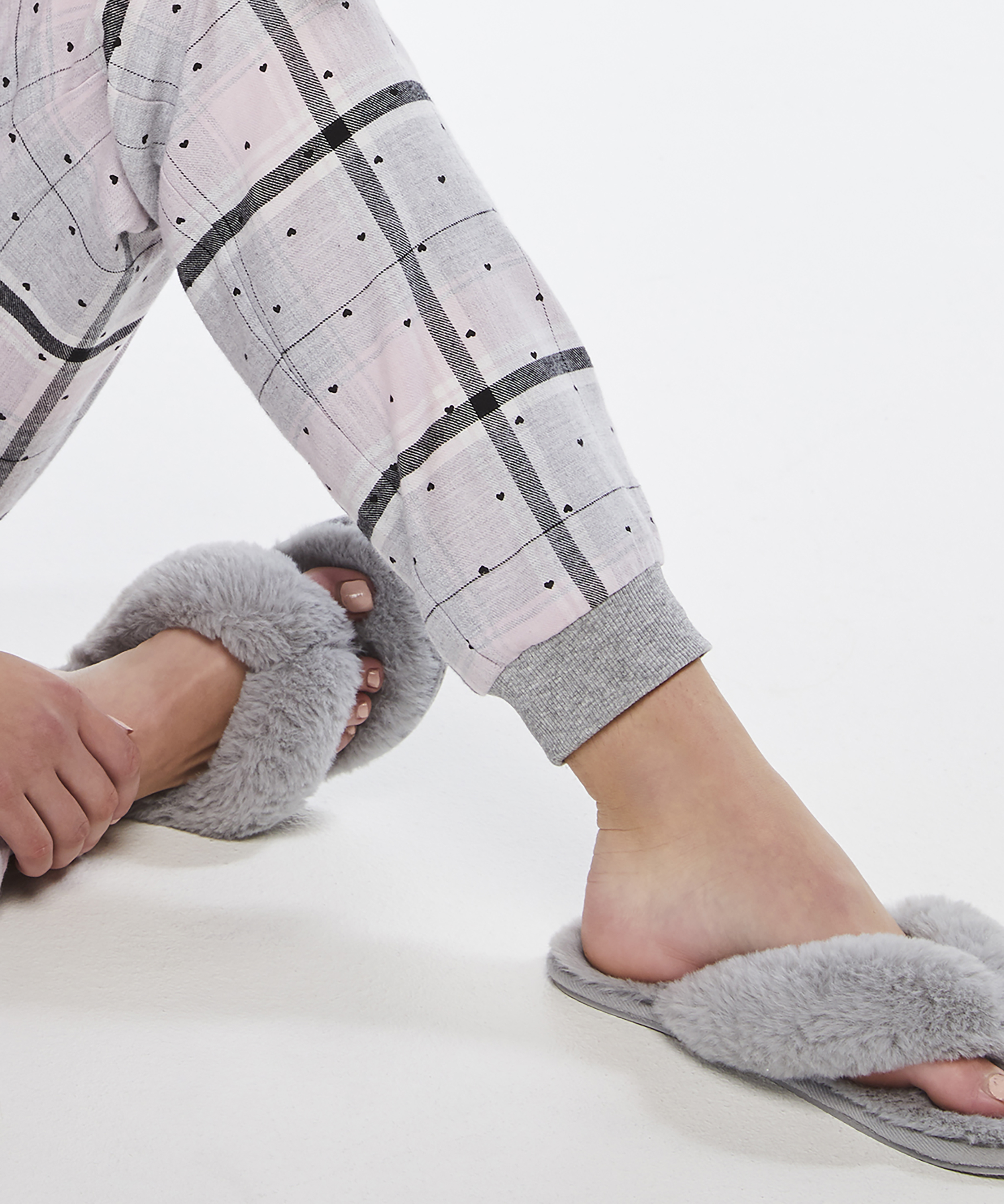 Hausschuhe Fake Fur, Grau, main