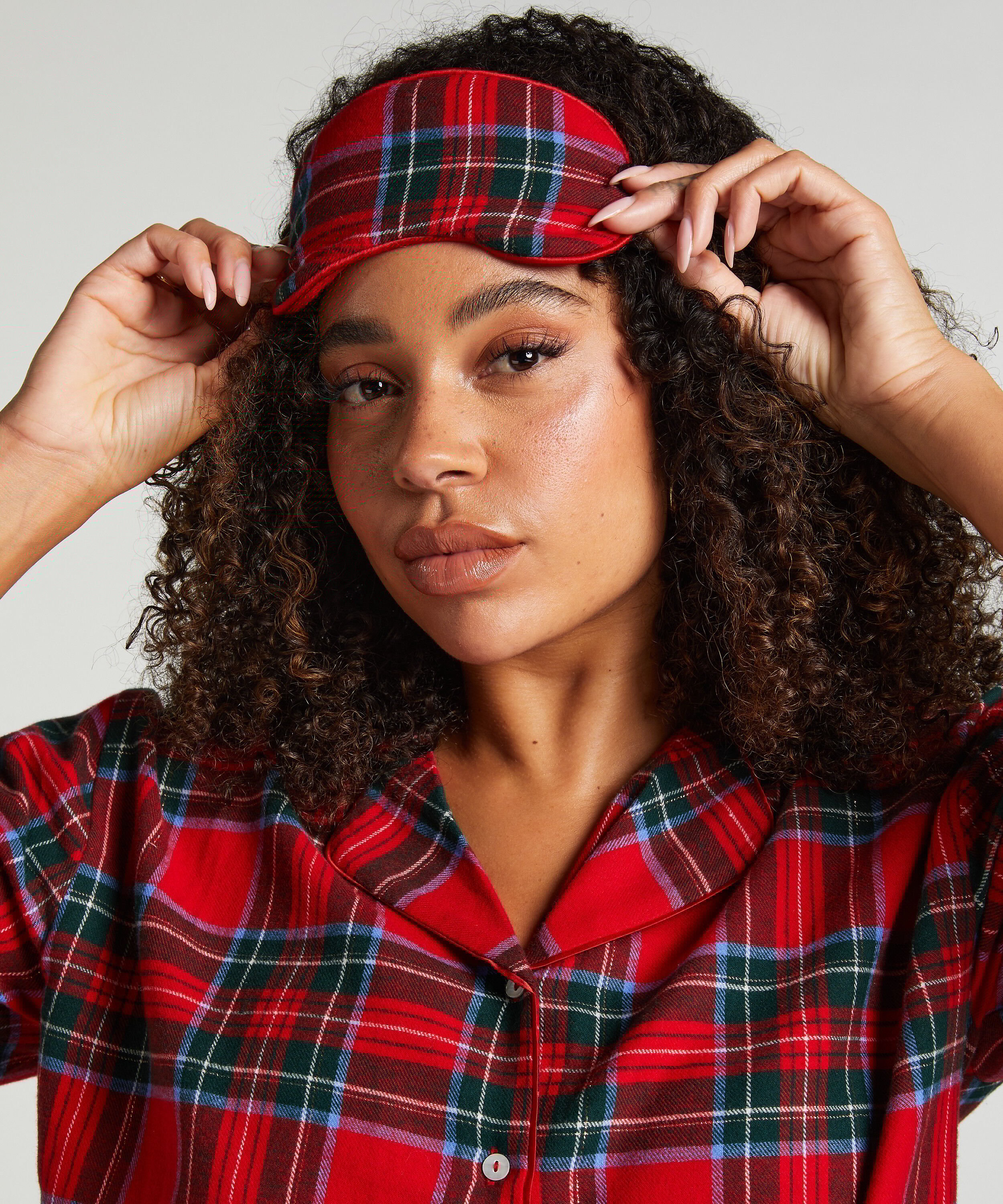 Schlafmaske Flanell, Rot