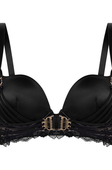 Thumbnail - Hunkemöller Vorgeformter Longline-Push-up-Bügel-BH Avela Schwarz