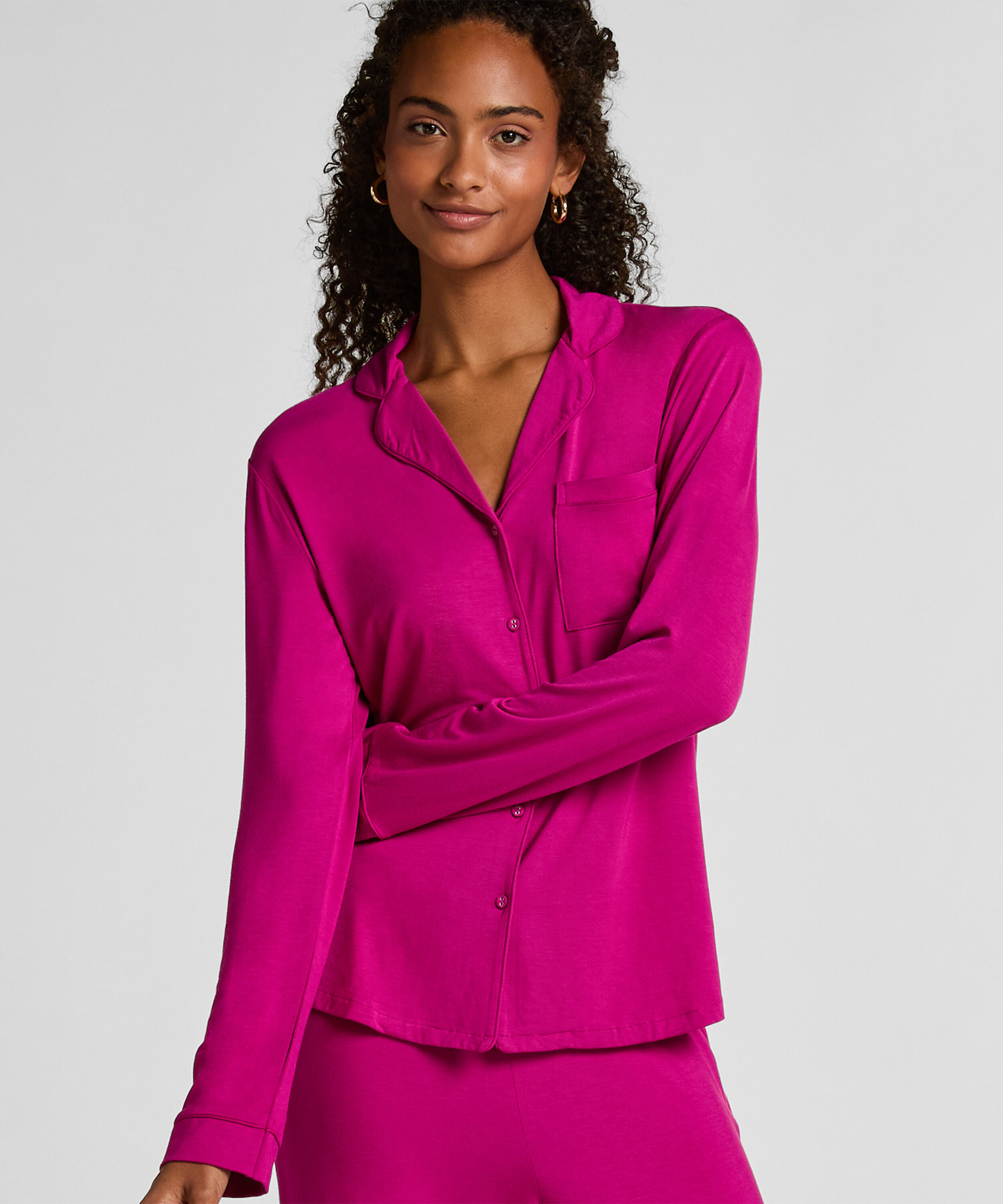 Langärmelige Jersey-Jacke Essential, Rosa Langärmelige Jersey-Jacke Essential, Rosa
