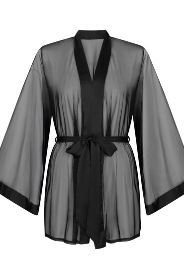 Thumbnail - Hunkemöller Kimono Maxime Tulle Schwarz