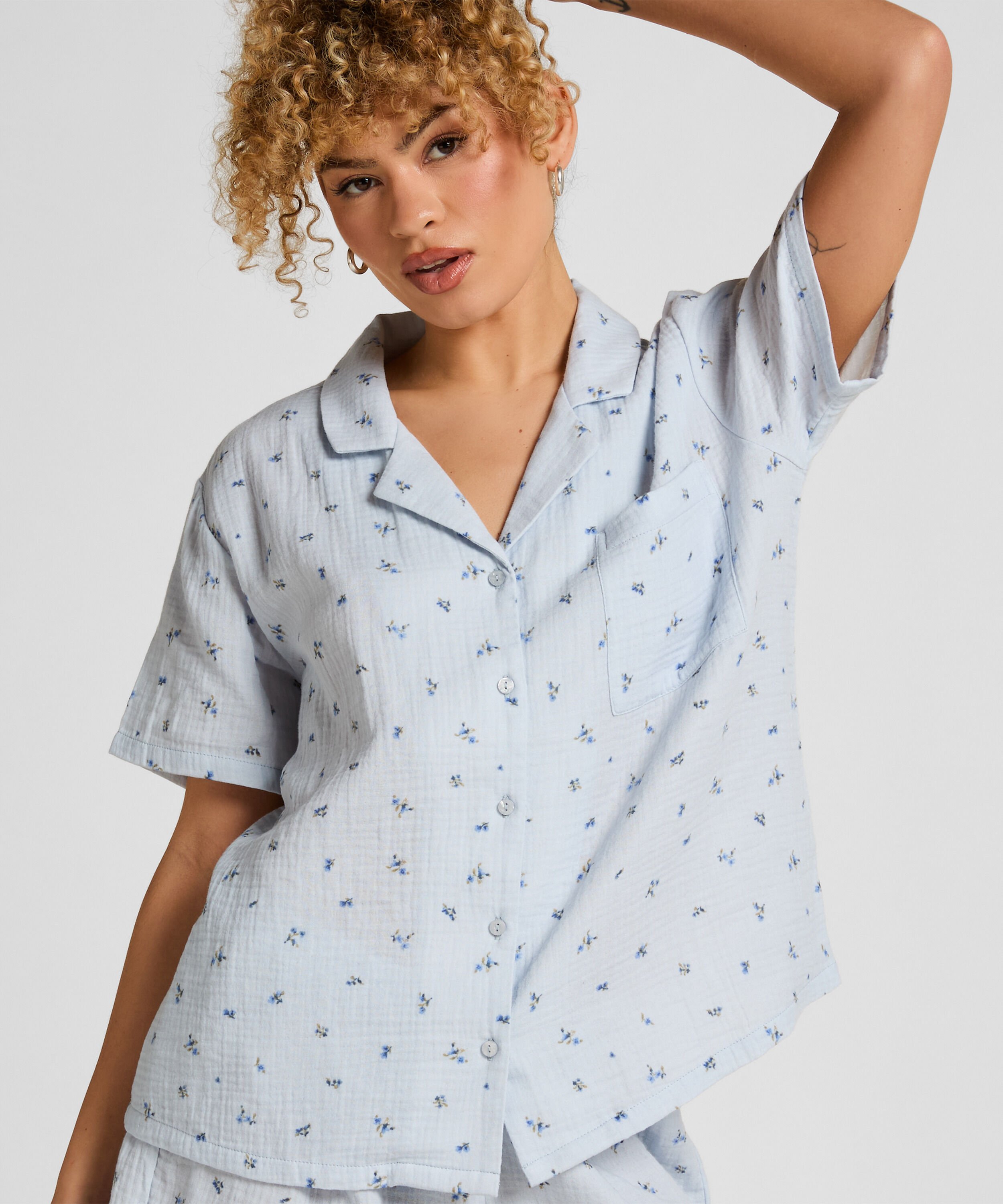 Musselin-Jacke, Blau