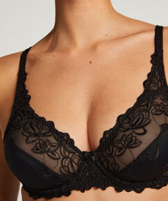 Unwattierter B&uuml;gel-BH Diva, Schwarz