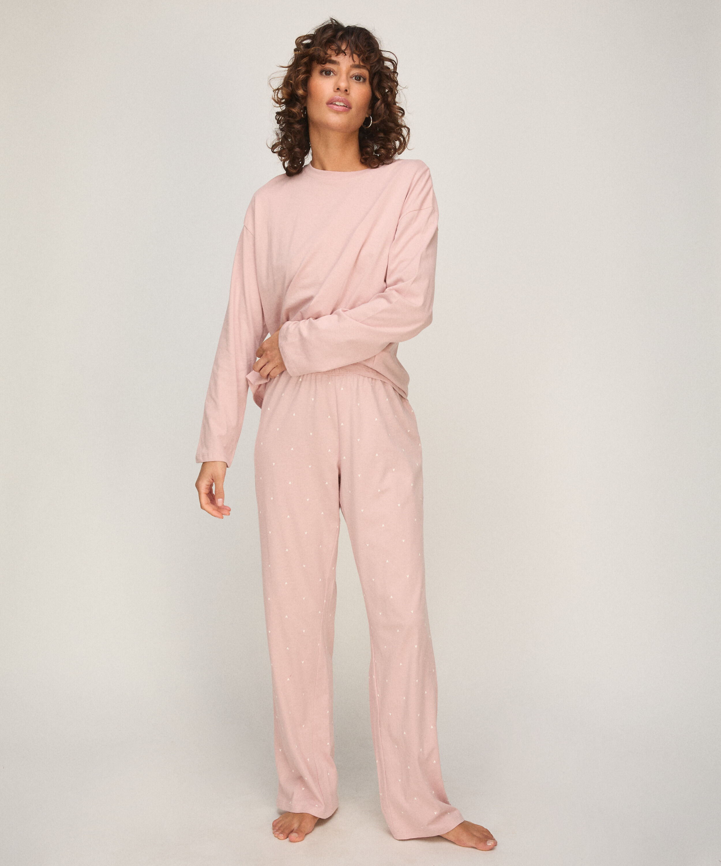 Pyjamaset Baumwolljersey, Rosa