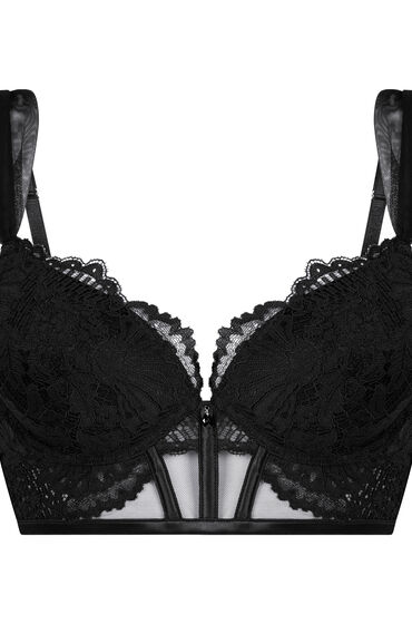 Thumbnail - Hunkemöller Whitney Gepolsterter Longline-Push-up-BH mit Bügel Schwarz