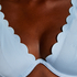 Unwattiertes Bügel-Bikini-Top Scallop, Blau