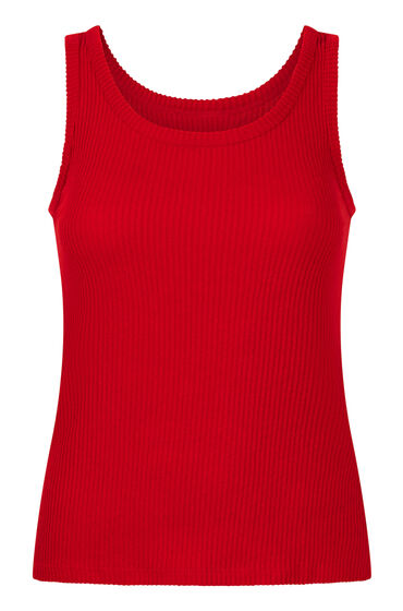 Thumbnail - Hunkemöller Singlet aus gebürstetem Jersey-Rippstrick Rot