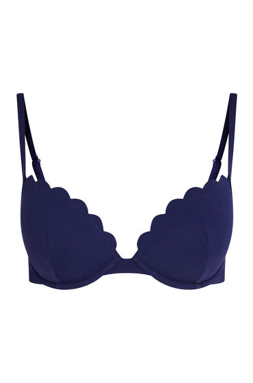 Thumbnail - Hunkemöller Vorgeformtes Push-up Bügel-Bikinitop Scallop Cup A - E Blau