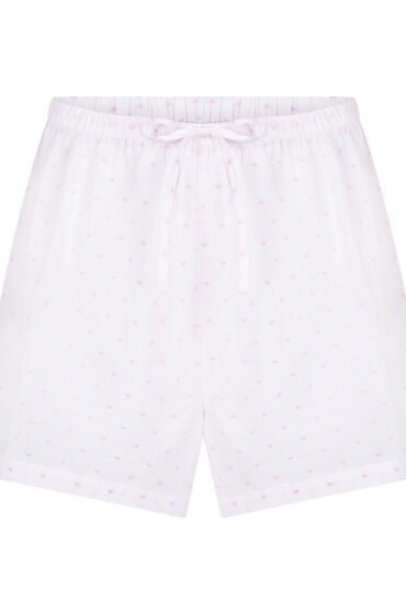 Thumbnail - Hunkemöller Heart Pyjama Shorts - Gestreift aus Baumwolle Rosa