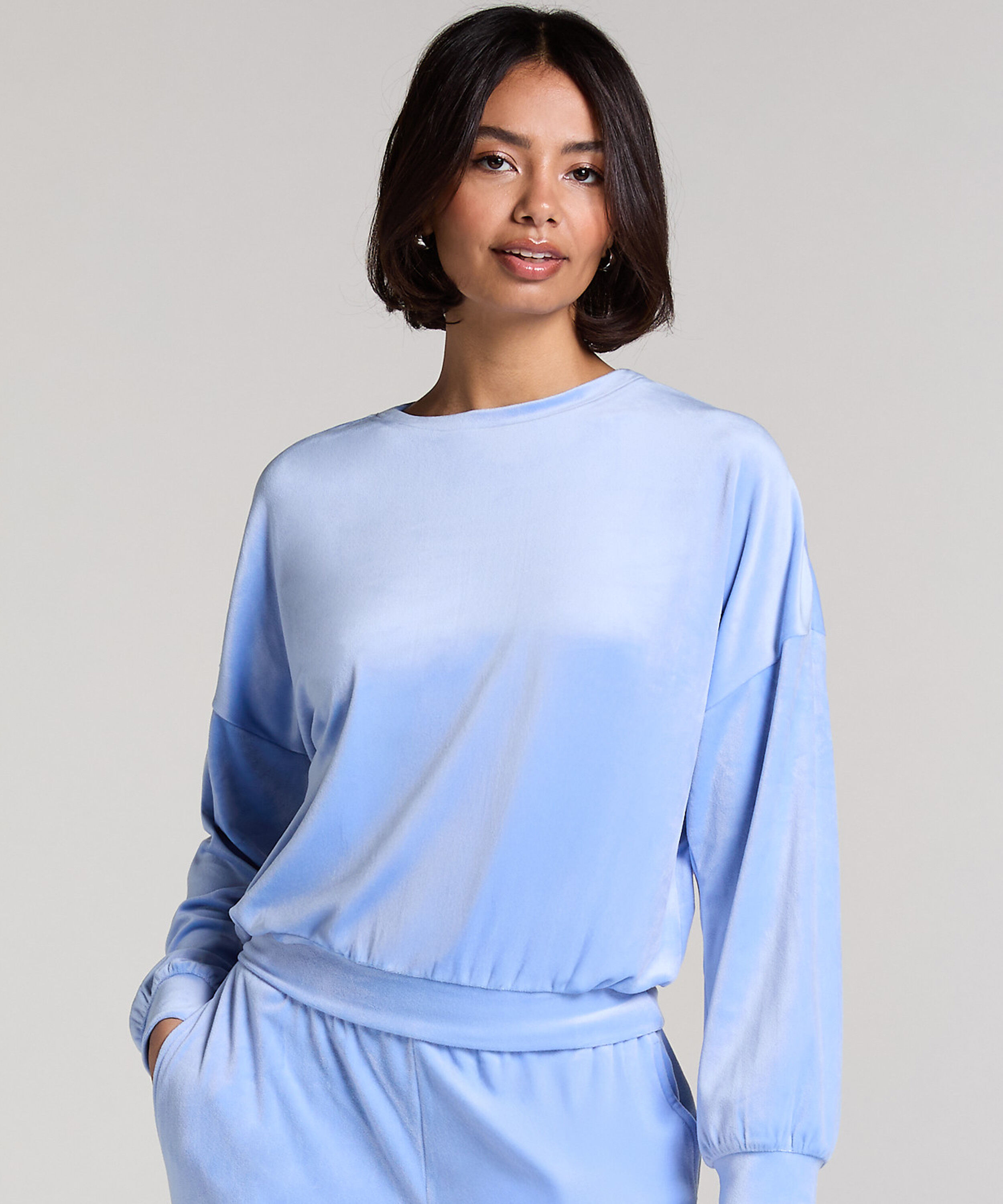 Velours Top, Blau Velours Top, Blau