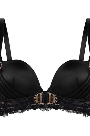 Thumbnail - Hunkemöller Vorgeformter Longline-Push-up-Bügel-BH Avela Schwarz