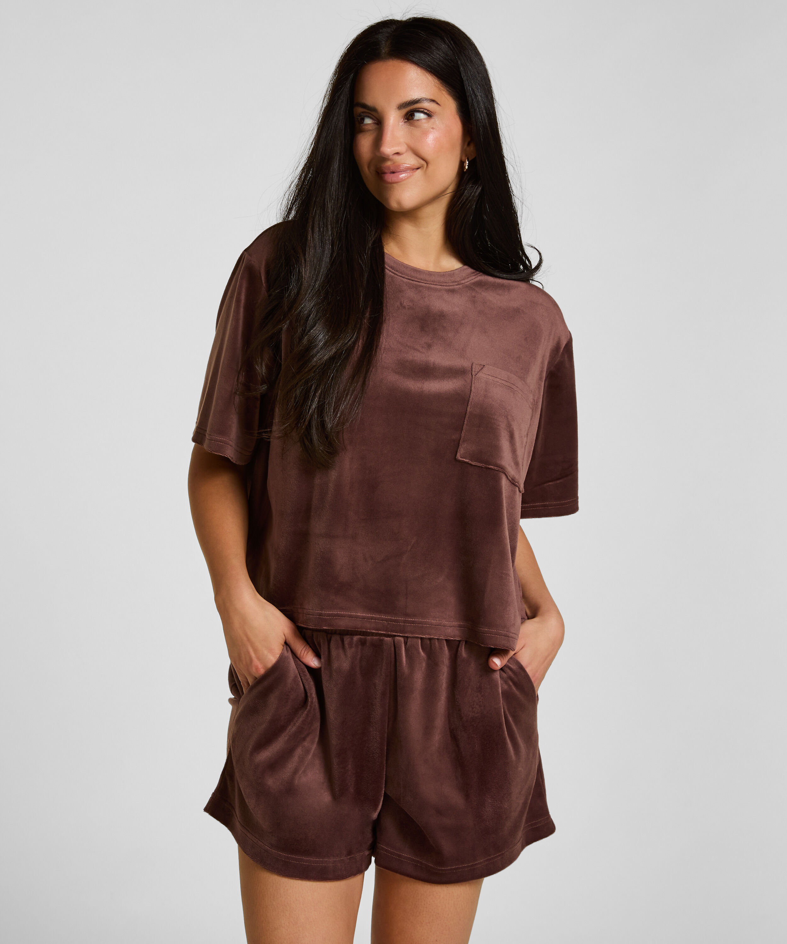 Shorts Velours Pocket, Grün