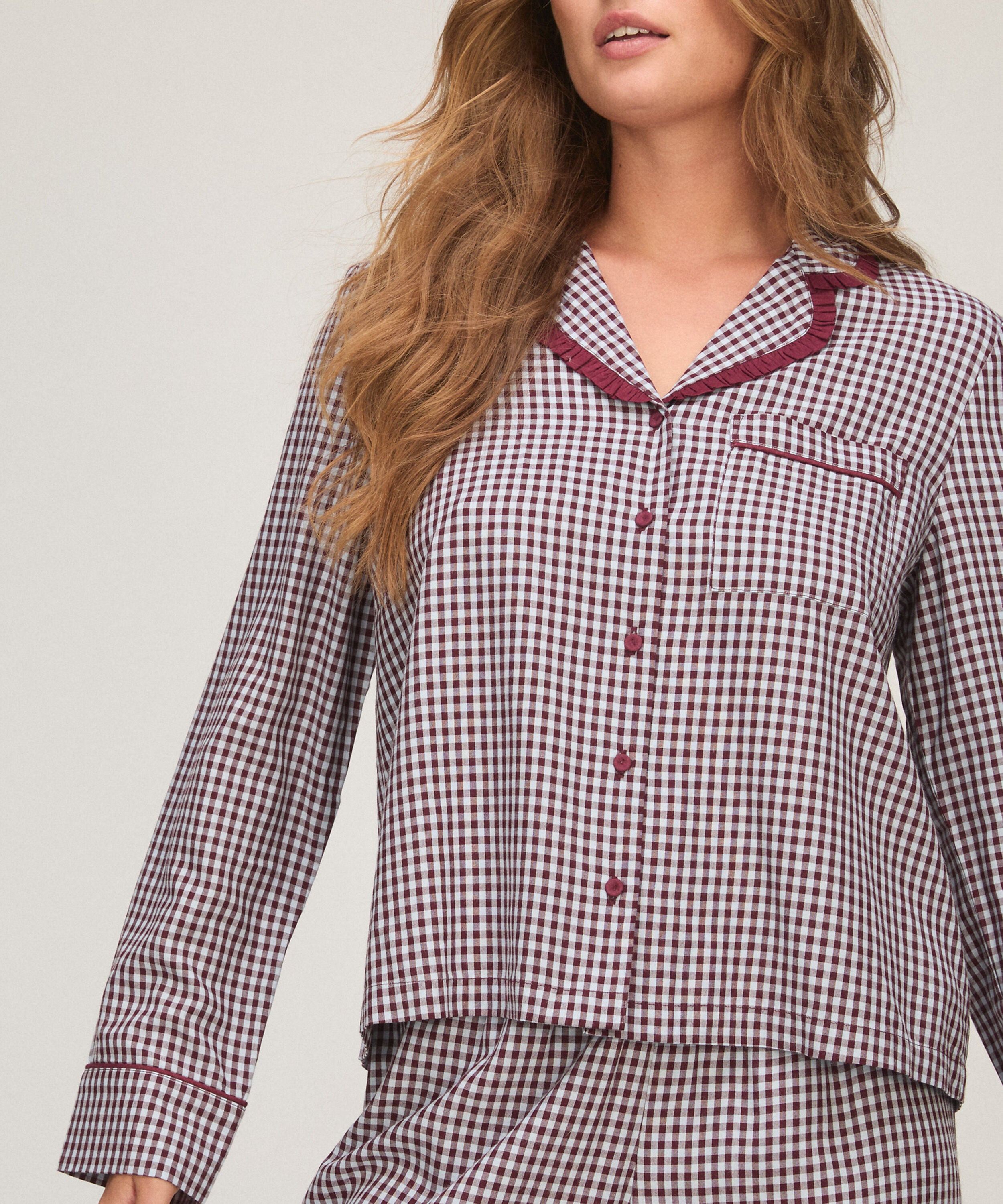 Pyjama Set Poplin Ruffle, Lila