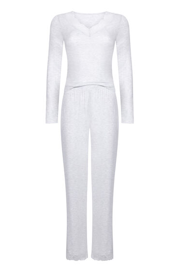 Thumbnail - Hunkemöller Pyjama-Set Grau