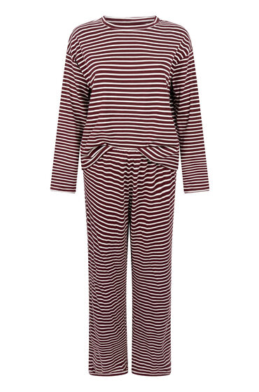 Thumbnail - Hunkemöller Pyjamaset Baumwolljersey Rot